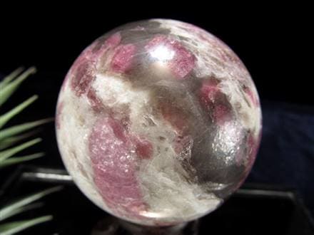 ピンクトルマリン・300g リチア電気石 丸玉 スフィア 原石 鑑賞石 自然 