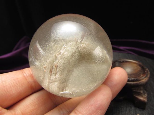 ガーデンクォーツ 庭園水晶 丸玉 31.5mm 43.3g 天然石 置物 高品質