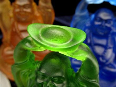 天然翡翠製 笑顔の布袋尊像 ◇豊かな表情が鮮明に彫刻された逸品◇いつも笑顔！福徳の神