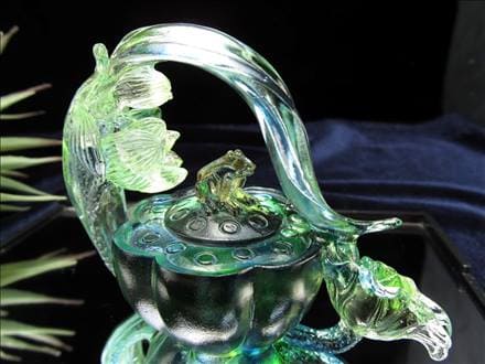 ☆幸運を呼ぶカエル＆ロータスモチーフ☆仕事運向上☆縁起のいい神聖な