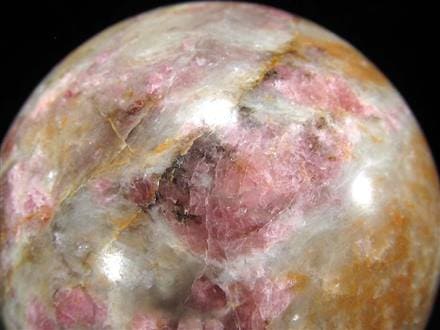 天然石　スフィア　丸玉　ブラウンピンクマイカ　レピドライト 409g レピドライト（パープルマイカ）スフィア】 原石 浄化 天然石 丸