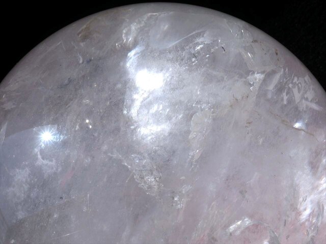 大！天然石 高品質 クリアクォーツ スフィア 本水晶 虹水晶 ハイ
