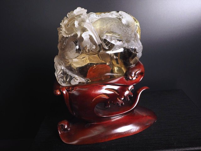 天然石　高品質　綺麗　高透明　シトリン　龍　手彫り置物 原石 非加熱シトリン龍 - ハイグレード天然石・ジュエリー 代官山