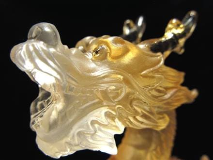 ドラゴン ガラス彫刻 約20cm