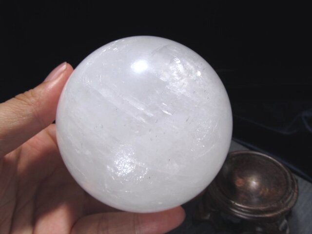 ☆透明感ある純白カルサイト☆キラキラ虹入り☆レア！限定一点物☆強力