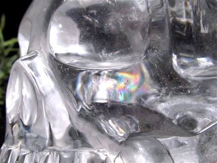 ◇クールなスカル(骸骨)ヘッド!!◇優良品質!!超透明虹入り水晶使用