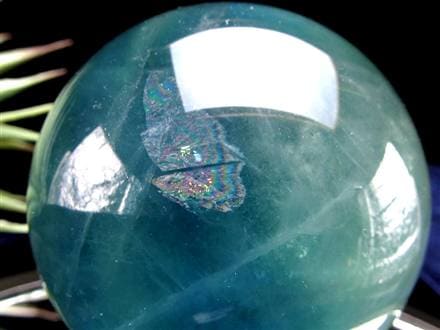 希少色 ブルー グリーン フローライト スフィア ◇超大人気スフィア!!◇希少色!!濃く鮮やかな青緑色◇知性・平和