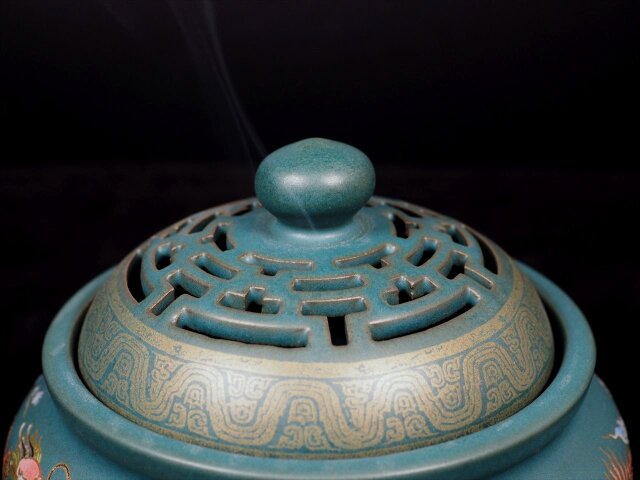 水晶 天然石 香炉 彫刻 古美術 林明志 透彫りブロンズ『吉祥龍鳳香炉』 | 東京書芸館公式通販ウェブ