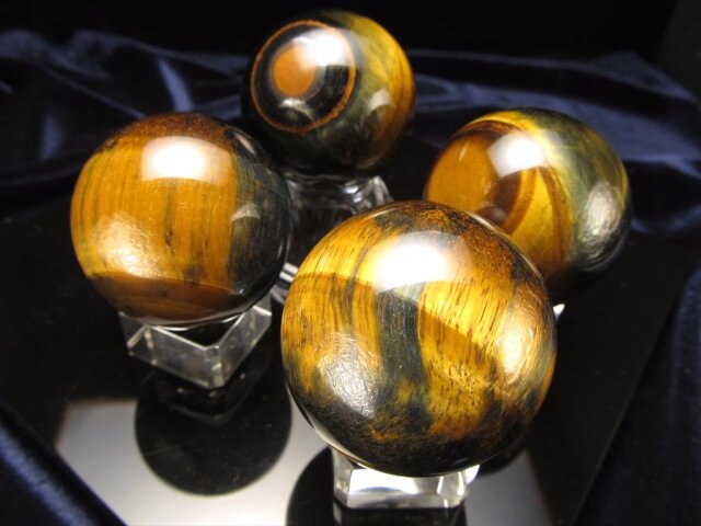 ☆希少石丸玉！☆ゴールド＆ブルーの光沢！☆金運の代名詞☆幸運を招く