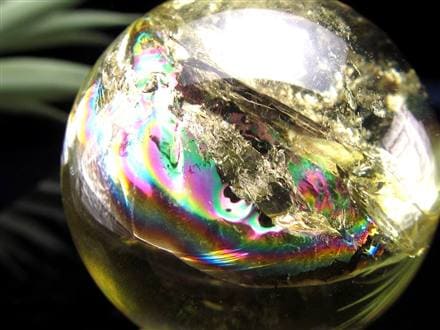特大シトリン丸玉虹入りキラキラ 金運アップ 商売繁盛と富をもたらす