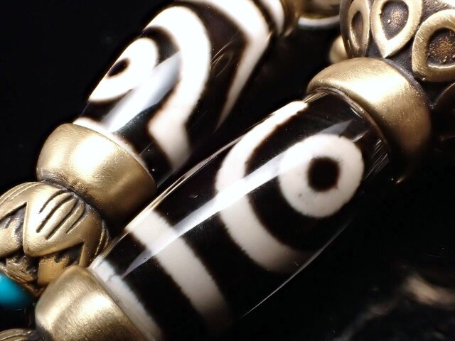 ◇二眼天珠マニ車◇天珠×密教法具◇開運＆魔除けの良好な組み合わせ