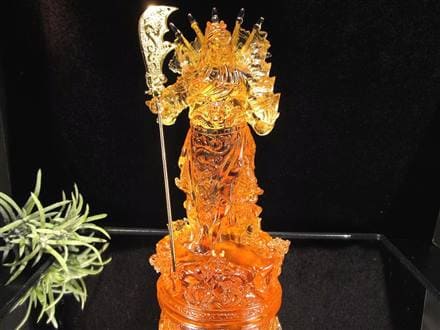 龍旗関羽 置物 三国志 彫刻 金運 開運 風水 龍旗関羽 置物 三国志 彫刻 金運 開運 風水（◇限定1体