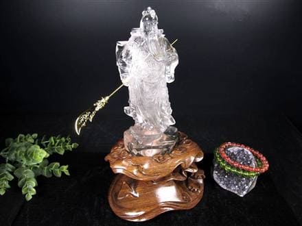 ◇限定1体！◇天然水晶使用◇秀逸！一刀一石彫り◇商売と学問の神様◇4