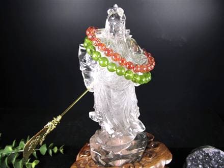 ◇限定1体！◇天然水晶使用◇秀逸！一刀一石彫り◇商売と学問の神様◇4