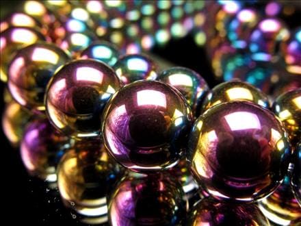 虹色光沢の螺旋貝殻 ☆一連☆虹色光沢が美しい！☆ヘマタイト【赤鉄鉱】☆レインボー