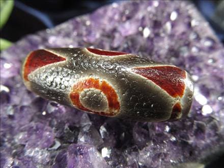 ◇流通量が少ない激レア品！◇最高級！馬蹄痕天珠◇黒鳶赤紋（くろとび