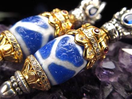 ◇数量限定入荷！◇天珠×密教法具◇ブルーアゲート【青瑪瑙】使用