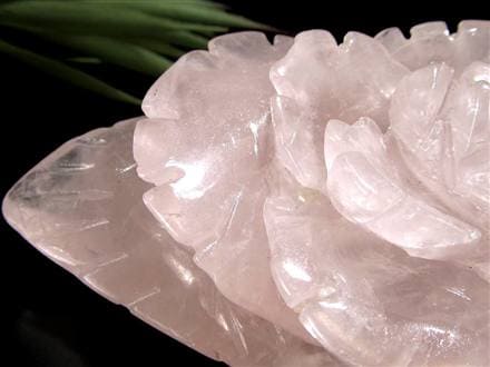 AAAローズクォーツ薔薇カービング彫り置物 値下げ 高品質 ローズクォーツ BIG薔薇 手彫り バラ カービング