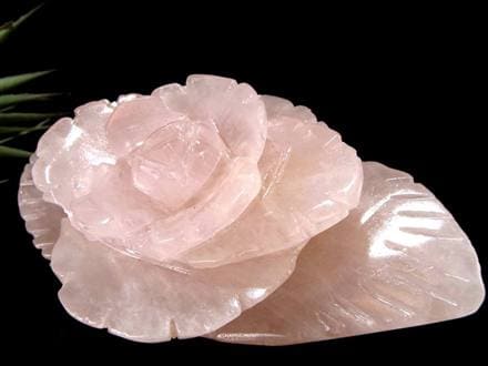 AAAローズクォーツ薔薇カービング彫り置物 値下げ 高品質 ローズクォーツ BIG薔薇 手彫り バラ カービング