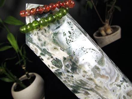 ★特別ご提供★健康と豊穣☆森林浴の石♡【モスアゲート『苔瑪瑙』キューブ】❤️ ◇限定入荷！◇自然の芸術品！苔模様が美しい◇大自然の