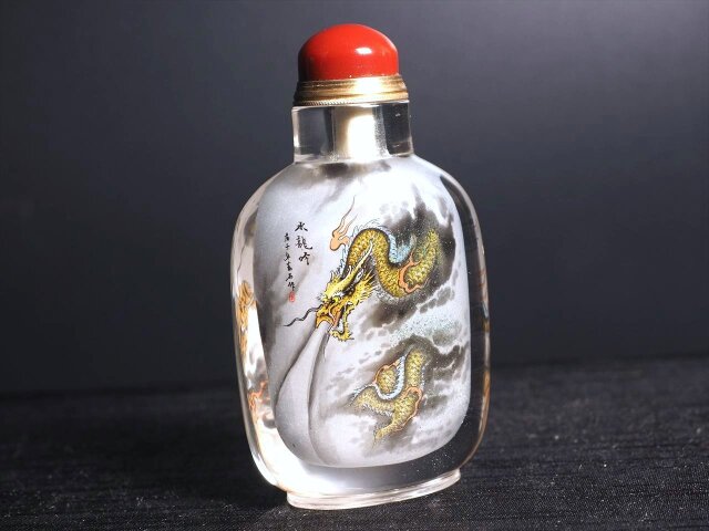 鼻煙壷　工芸品 2個セット】 鼻煙壺 中国美術 伝統工芸 中国 小瓶 鶴 インテリア