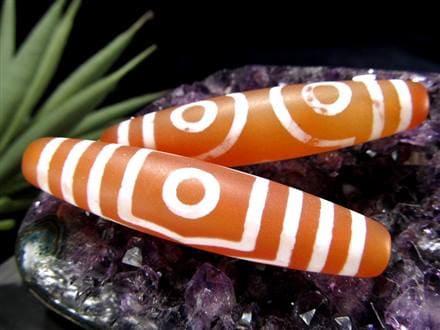 ◇良質な玉髄使用！◇彩り鮮やか！現代風カラフル天珠◇オレンジカラー