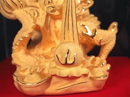 ゴールドドラゴンの置物 楽天市場】風水 特大 龍と鳳凰 置物 ゴールド ドラゴン