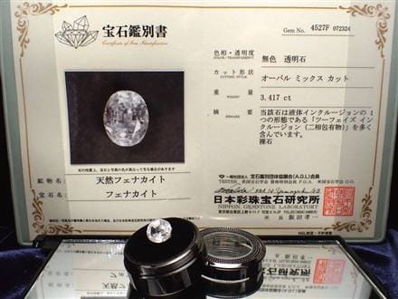 ◇希少性抜群！液体を内包したフェナカイト◇【鑑別書付属】◇世界一 