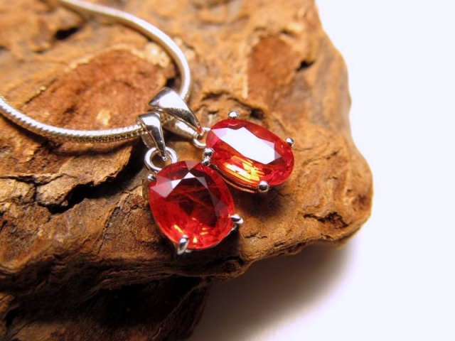 ☆5A最高級！濃い結晶! Silver925☆宝石質オレンジサファイア