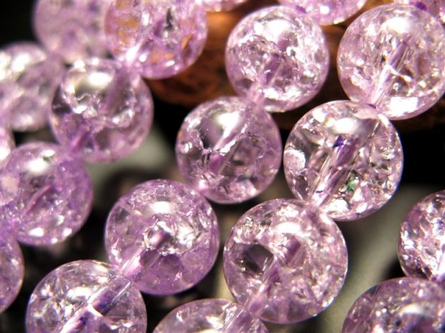 ☆一連☆染色☆パープル(紫)カラー☆カラーレインボー水晶【爆裂水晶