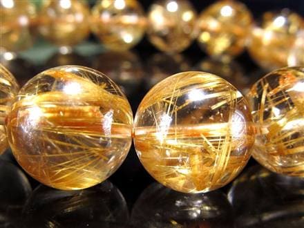 新品 超高品質 シルバー タイチン ルチル 銀針水晶 金運 大金 ブレスレット ☆シックなスモーキーカラー!!☆黄金の輝き＆ルチル際立つ透明感