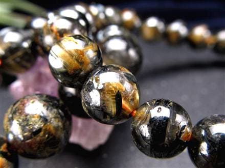 ◇ヘマタイト多めタイプ◇迫力満点鉄雷神ルチル◇繊細＆タイチンMIX