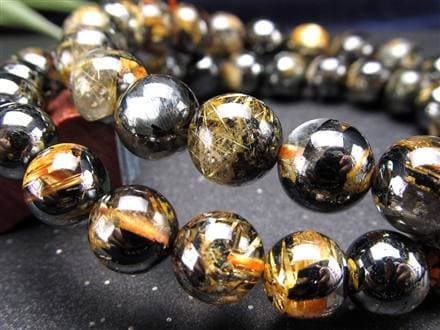 ◇ヘマタイト多めタイプ◇迫力満点鉄雷神ルチル◇繊細＆タイチンMIX