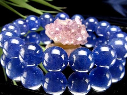 高品質 タンザナイト ブレスレット 5.5㎜ 17㎝ 高透明 ゾイサイト