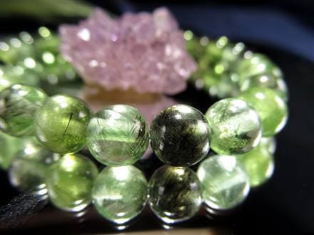 希少　ルドゥイジャイトインペリドット天然石ブレスレット 希少ルドゥイジャイトインペリドット天然石ブレスレット