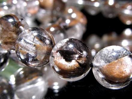 ◇少量限定入荷！◇透明感あふれる水晶◇白金針と黒銀針◇茶褐色