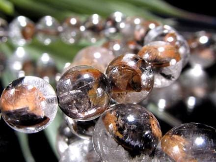 ◇少量限定入荷！◇透明感あふれる水晶◇白金針と黒銀針◇茶褐色