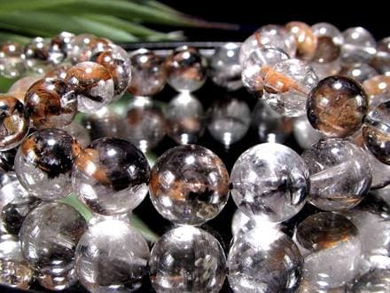 ◇少量限定入荷！◇透明感あふれる水晶◇白金針と黒銀針◇茶褐色
