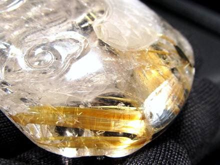 ☆圧巻の太陽放射ルチル☆迫力満点！◇細部まで彫り込んだ極上金針水晶