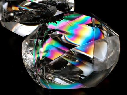 ◇立体的カットによる六芒星タンブル◇超透明◇レインボーと