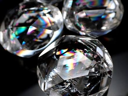 ◇立体的カットによる六芒星タンブル◇超透明◇レインボーと