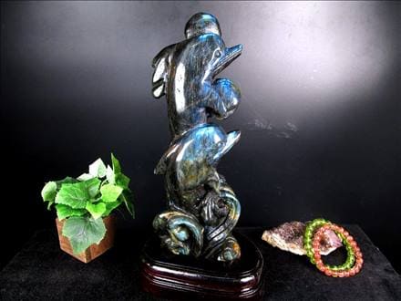 天然石アメジストのイルカ　海豚　置物　彫物NO.092215 天然石アメジストのイルカ 海豚 置物 彫物NO.071417 - メルカリ