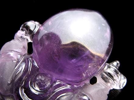 アメジスト彫刻 ガネーシャ像 アメジスト ガネーシャ 彫刻品 置物[T42-458]