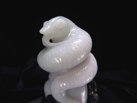 本翡翠 鳳凰彫刻 平等院 天然石 置物 工芸品 一刀彫 重さ約5kg 本翡翠