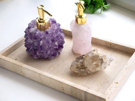 トラバーチントレイ 天然大理石トレイ 天然石ジュエリーディスプレイ