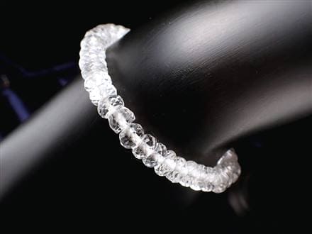 ペタライトブレスレット 透明 最高品質] ペタライトブレスレット（約7mm玉・鑑別書付） - 埼玉県吉川