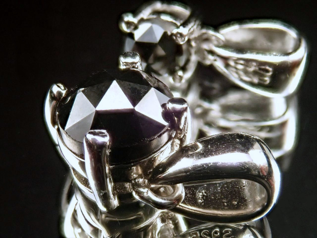 天然 ブラックダイヤモンド ペンダントトップ S925 黒のネックレス 意味