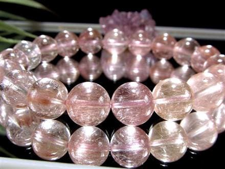 ピンクサゲニティッククォーツ ピンクルチル ブレスレット