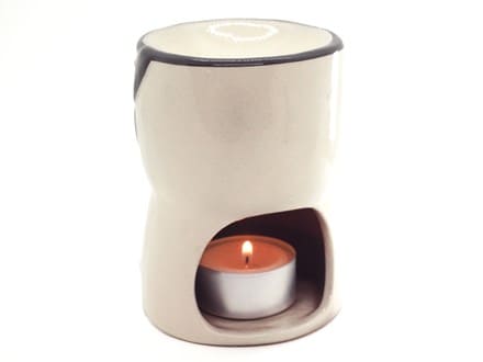 ホワイト】民族マスクモチーフ エッセンシャルオイルバーナー アロマ