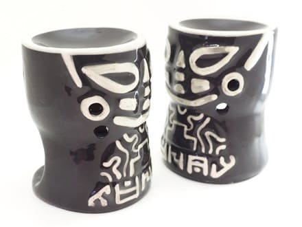 ブラック】民族マスクモチーフ エッセンシャルオイルバーナー アロマ